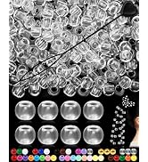 FIVEIZERO 260PCS Large Hole Hair Beads, 10x12mm Acrylic Pony Beads for Hair Braids, Bulk Pack - C...