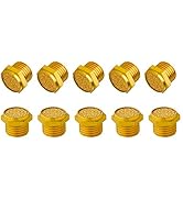Quickun Pneumatic Muffler Silencer, 1/4” Male Thread Brass Air Exhaust Muffler Sintered Bronze Mu...