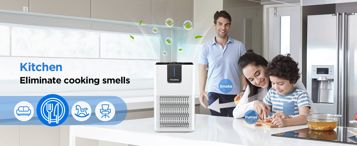 M05 home kitchen air cleaner remove kitchen smoke smells and fumes for fresh clean kitchen air