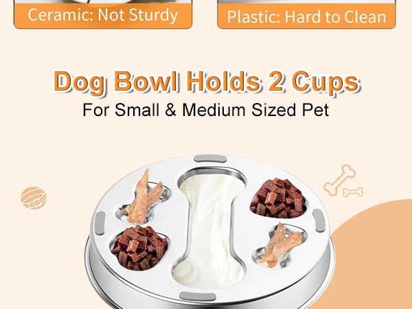 Stainless Steel Slow Feeder Dog Bowls