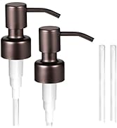 Komashr 2PC Soap Dispenser Lids - 304 Stainless Steel Replacement Pump with Waterproof Label Stic...