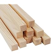 Lugailly Square Wood Dowels Wooden Dowel Rods for Crafting 3/4" x 12", 10 PCS Square Wood Sticks ...