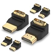 VCE HDMI 90 and 270 Degree Adapter 6-Pack, Right Angle HDMI Adapter Male to Female L-Shape Connec...