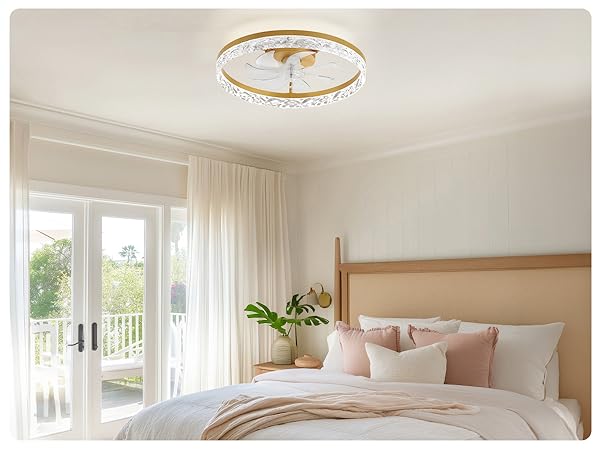 20 inch gold ceiling fan light
