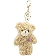 Zitokin Bear Plush Keychain Toys for Kids with Purple Heart 5" Inch Stuffed Teddy Plushie Backpac...