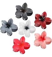 BAISEN 6 pcs Color Flower Hair Clips,3.14 inches Large Hawaiian Flower Claw Clip for Women,Beach ...