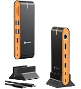 NOVOO Laptop Docking Station Dual Monitor, 15 in 1 Triple Display, 8K@30Hz DP, Dual 4K@60Hz HDMI,...