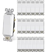 Single Pole Decorator Light Switch, 15Amp, 120/277V, Decorative Paddle Rocker Switch Replacement,...