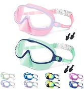 Vvinca Swim Goggles with Nose Cover, 2 Pack Wide View Diving Mask Anti-Fog UV No Leak Toddlers Sw...