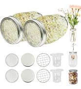 Wobodan Sprouting Kit 4 in 1 - Sprouts Growing Kit with 2 Wide Mouth Mason Jars for Growing Brocc...