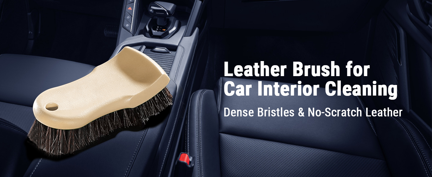 leather brush horse hair brush leather cleaning brush leather brush car detailing car seat brush