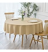 maxmill Round Textured Tablecloth Spill-Proof Wrinkle Free Soft Jacquard Table Cloth for Circular...