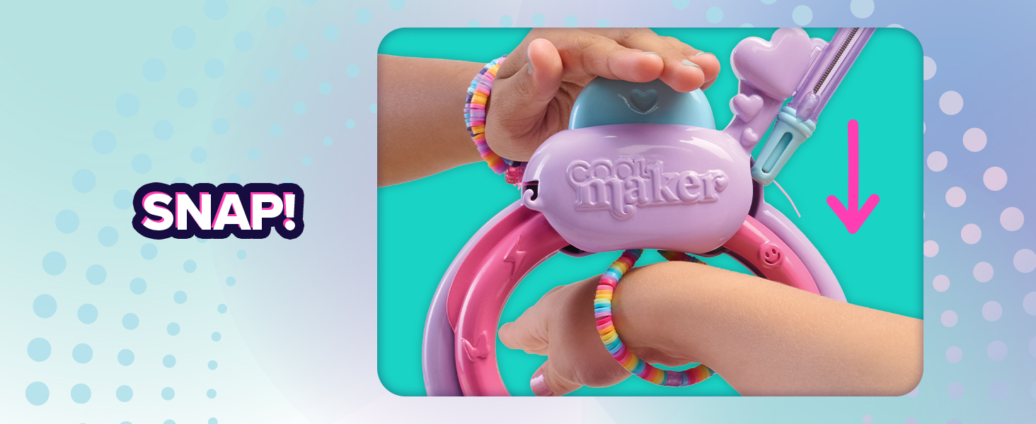 Hand pushing the button to clasp the bracelet