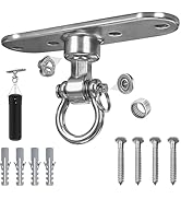 ZoeZure Heavy Bag Hanger,Stainless Wall Ceiling Mount Hook 180°/360° Rotation Wood Beam Holder Bo...