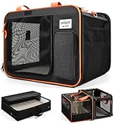 Pidipiti 20 x 14 x 14 Expandable cat car Travel Carrier for 1 Small-Medium cat,with a Portable Le...