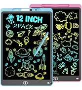 Electight 2 Pack 12 Inch LCD Writing Tablet, Colorful Drawing Tablet for Kids, Eye Care Doodle Bo...