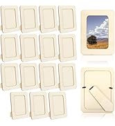 VOKOY 15 Pack Wooden Picture Frames for Crafts,DIY Wood Craft Picture Frames for 4" x 6" Photos,U...