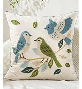 Kokaaee Embroidered Throw Pillow Cover 18x18 Inch - Spring Boho Decorative Pillow Covers with Zip...