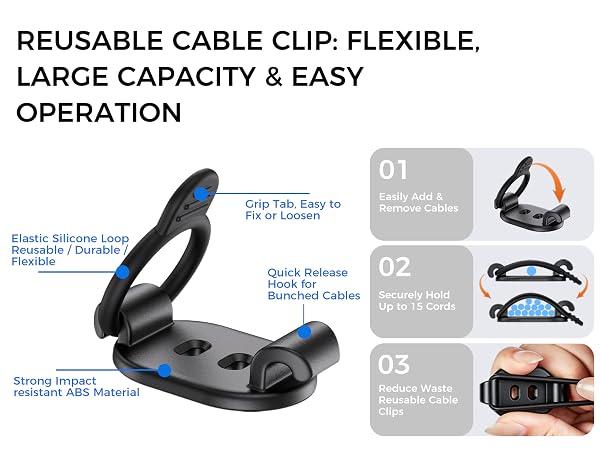 cable management under desk adjustable elastic adhesive cable clips black wire holder