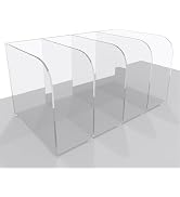 Jumyee Acrylic File Organizer, Clear Desk Organizer Workspace Sorters, Magazine Binder Holder wit...