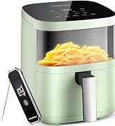 Digital meat thermometer for air fryer with window
