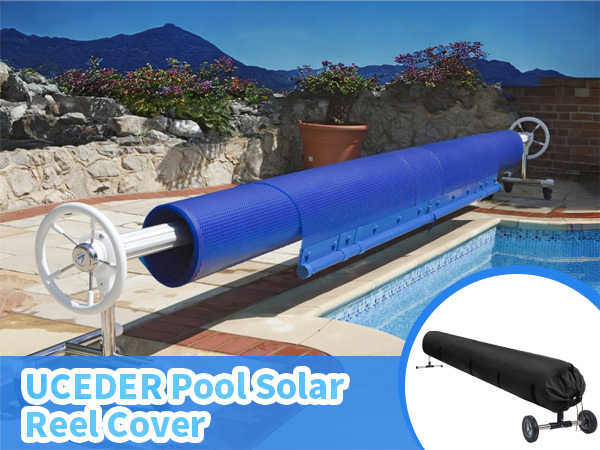 Swimming pool solar reel cover