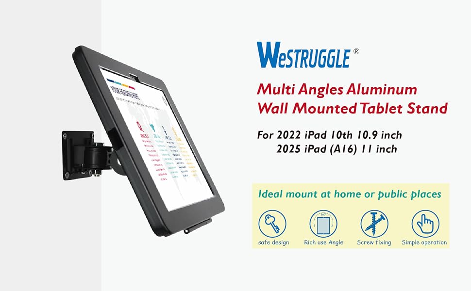 25008-109H-B-1 Wall Mount Bracket for 2022 iPad 10.9" 10th Gen