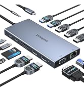 USB C Docking Station Dual Monitor HDMI for Dell HP, Laptop Docking Station USB Type C Hub Multip...