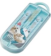 Skater Mofusand Sameyan Utensil Set- Includes Reusable Fork, Spoon, Chopsticks and Carrying Case ...