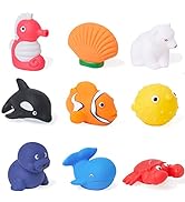 Mold Free Ocean Bath Toys for Toddlers/ Infants 6 - 12- 18 Months, No Hole No Mold Bathtub Toys, ...
