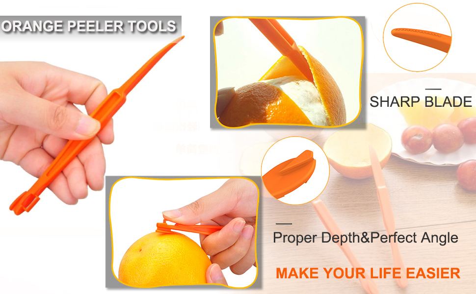 Orange Peeler tools Plastic Orange Peeler Citrus Remover Easy Open Citrus Lemon Citrus Peel Cutter