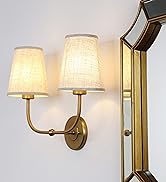 JiMuBeam 2 Lights Wall Sconce Lamps with Double Fabric Shades for Lving Room