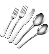 30 Piece Silverware Set for 6, Premium Stainless Steel Flatware Set, No Rust Cutlery Set, Dinner ...