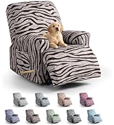 VANSOFY Recliner Chair Covers 4-Pieces, Stretch Zebra Stripe Recliner Cover Washable Soft Furnitu...