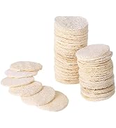 Uonlytech 50pcs Loofah Face Pads, Natural Sponge Exfoliating Face Pads Reusable Makeup Remover Fa...