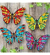 Metal Butterfly Wall Decor - 9.6" Outdoor Fence Wall Art Decor, Hanging for Garden Yard Living Ro...