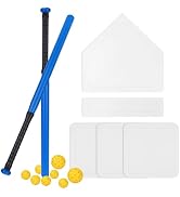 Hikeen 13 Pcs Baseball Bat Set Include 2 Plastic Baseball Bat 32 Inch & 6 Plastic Balls, 5 Throw ...