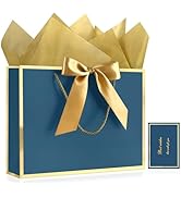 YoungTree Gift Bags with Handles, 12.6" Medium Gift Bag with 2 Tissue Paper and 1 Card, Paper Gif...