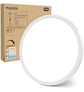 hepside 12Inch Flush Mount Light Fixture White, 28Watt, Dimmable & 3000K-4500K-6000K 3 Color Sele...