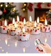 Eywamage Flameless Tealights with Remote Batteries, Flickering LED Tea Votive Candles Holiday Hom...