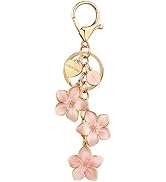 New Fashion Kingdom Initial Keychain Big Flower Cute Keychain Girl Purse Charms for Handbag Cute ...