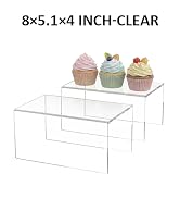 Sezanrpt Acrylic Shelf Riser 8x5.1x4 pack of 2, Clear Acrylic Stand for Funko Pop, Collectibles, ...