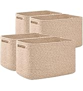 OIAHOMY 4 Pack Storage Baskets for Organizing, Cube Storage Bins for Shelves, Rectangle Storage B...