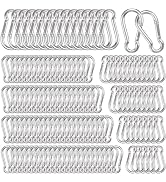 200Pcs Carabiner Clip Spring Snap Hook, M4 1.55 Inch Heavy Duty Galvanized Steel Spring Snap Hook...