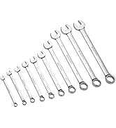 MAXPOWER 10PCS SAE Combination Wrench Set, Professional Open and Box End Spanners with Mirror Fin...