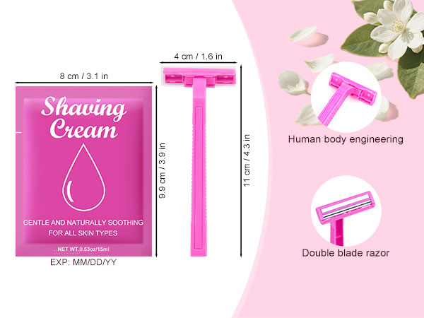 Disposable travel shaving set