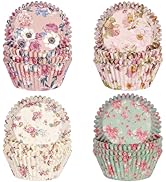 SKIDEC Floral Standard Cupcake Liners 400 Count Paper Baking Cups Disposable Cupcake Wrappers for...