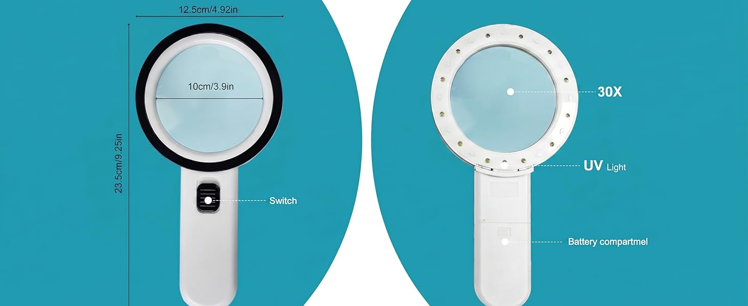 30x magnifying glass magnifying glasses with light magnifying glass with light hands free 30x