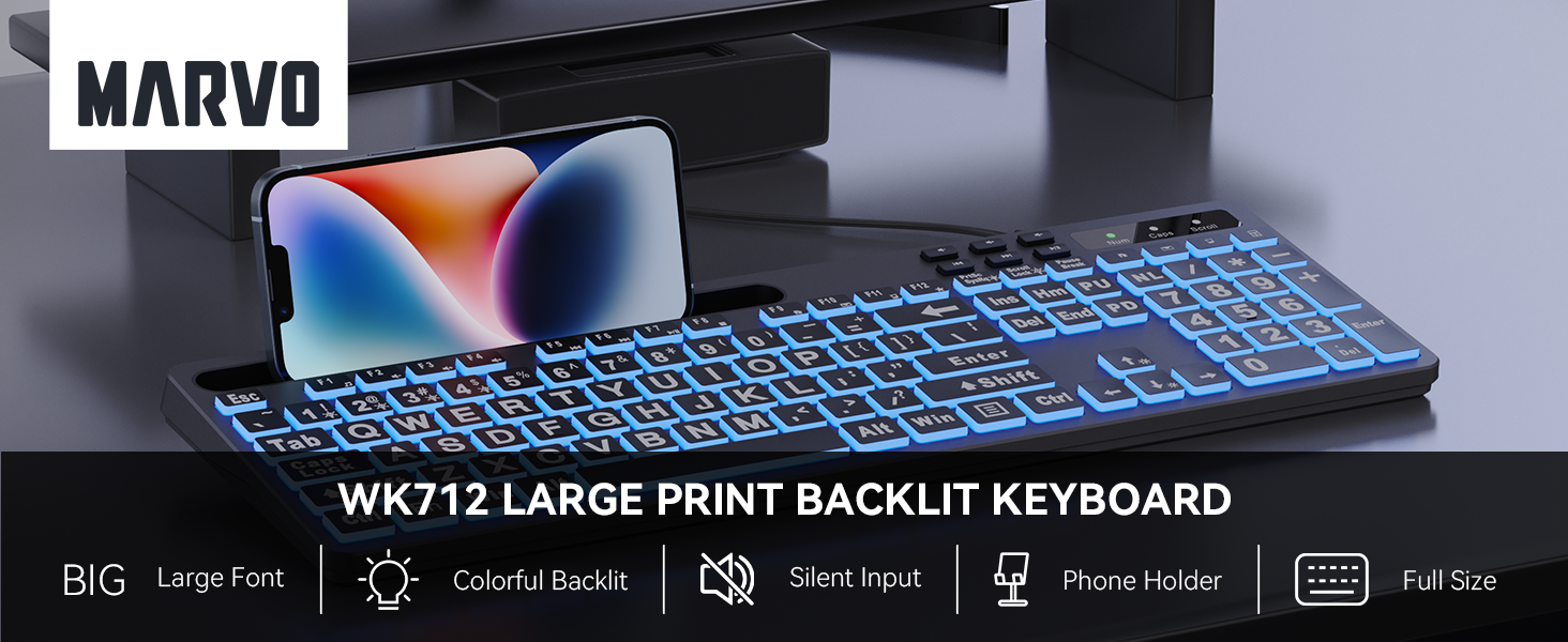 Large Print Backlit Keyboard