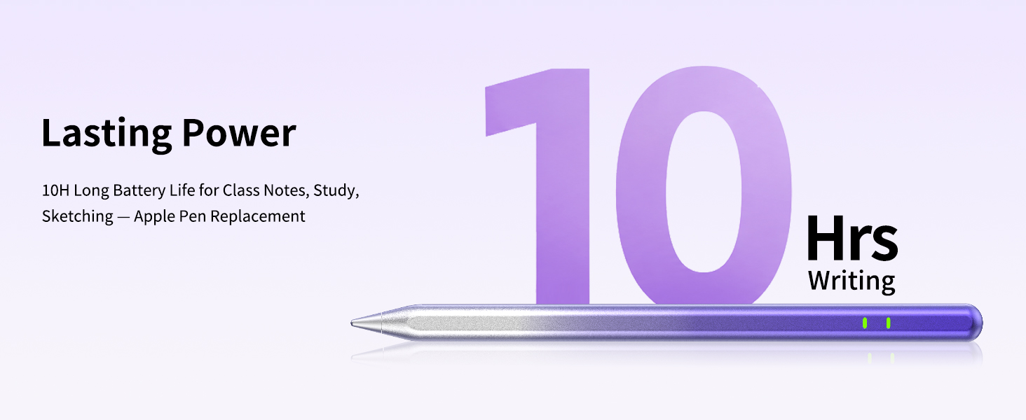 10H Battery Life for Study and Notes—Pencil for iPad, Stylus for iPad, Tablet Pen and Smart Pen.
